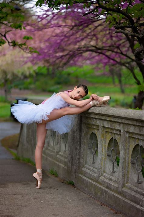 Ballerina On Bridge Under Flower Tree In 2022 Outdoor Ballet