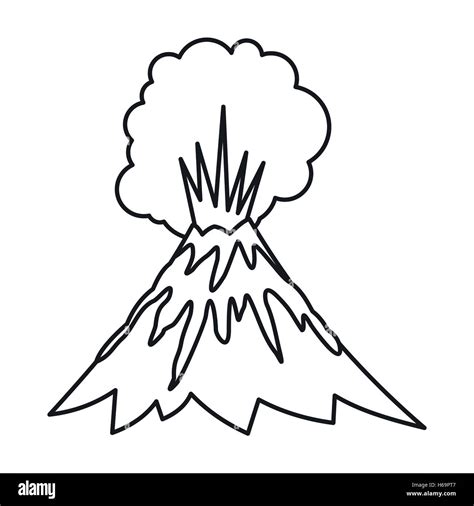 Volcano Erupting Icon Outline Style Stock Vector Image And Art Alamy