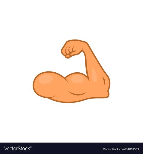 Arm Emoji Strong Muscle Flex Bicep Emoticon Hand Vector Image