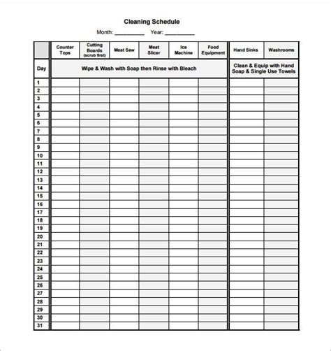 Checklist in excel is a type of control which is used to see whether the assigned task is completed or not. 45+ Cleaning Schedule Templates | Cleaning schedule ...