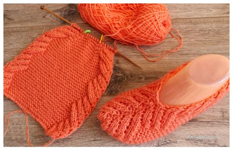 One Piece Knit Lace Slippers Free Knitting Patternvideo Knitting Pattern
