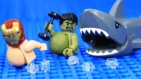 Lego Fat Avengers Gym Fail On Beach Youtube