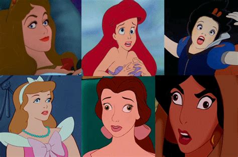 Disney Princesses With Different Facial Expressions