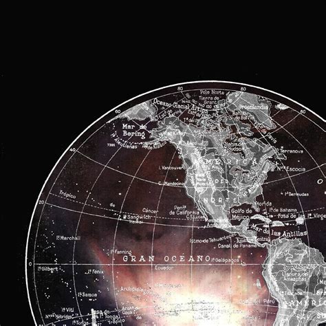 World Map And Stars In The Sky Giclee Fine Art Print Wall Etsy