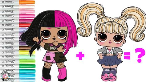 Lol Surprise Dolls Coloring Book Page Mash Up Metal Babe And Oops Baby