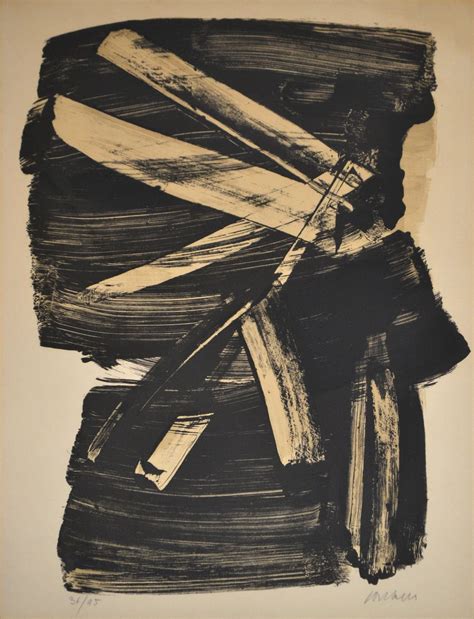 Pierre Soulages Né En 1919 Lithographie N°10 1963 Lithographie En