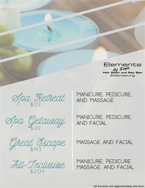 Spa Packages Elements Of Style Salon