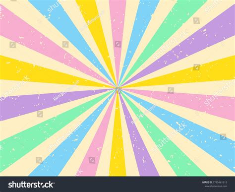 Vibrant Rainbow Colours Burst Retro Background Stock Vector Royalty