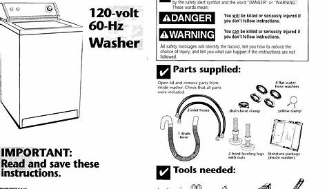 Whirlpool LSR8233EQ0 User Manual HOME WASHERS DIRECT DRIVE Manuals And