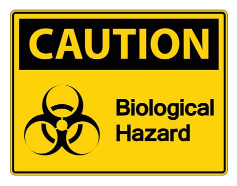 Caution Biological Hazard Symbol Sign On White Background