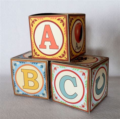 Vintage Baby Block Printable Alphabet 26 Files Etsy