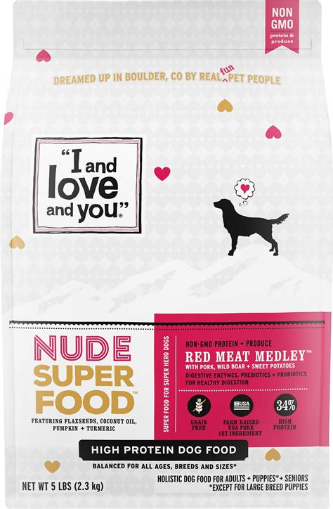 Our dog food and treats are designed to support your dog inside and out − from their digestion to their coat. I and Love and You Nude Food Red Meat Medley Grain-Free ...