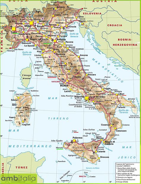 Map of italy, satellite view. Mapa de italia