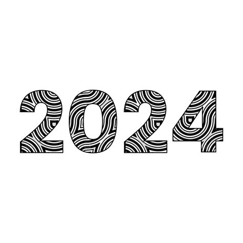 2024 With Colors Like A Zebra Vector 2024 New Year Png And Vector