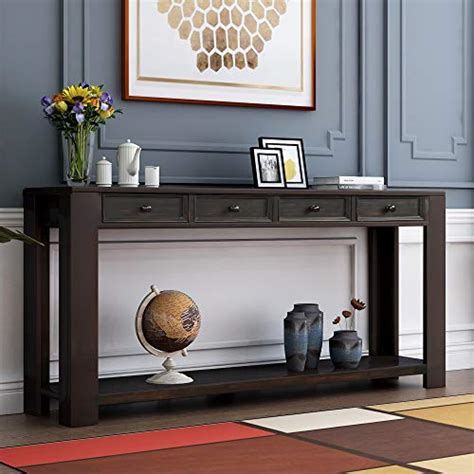 Merax Console Sofa Table Sideboard With Storage Drawers And Shelf For