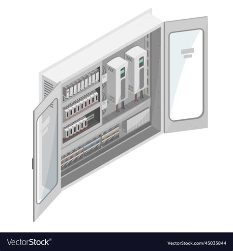 Plc Controller Machine System Box Maintenance Vector Image