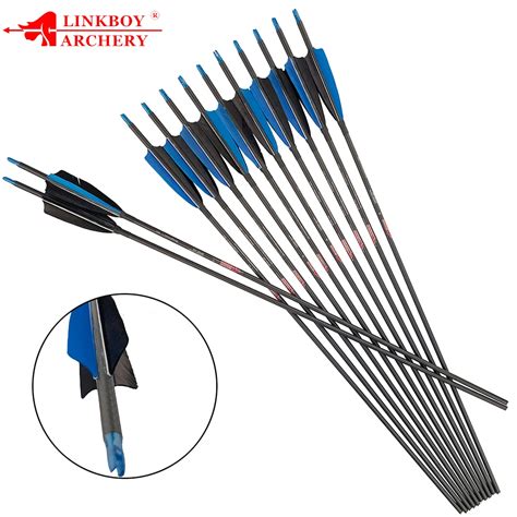 12pcs Linkboy Archery 3k Carbon Arrows Spine250 300 340 400 500 600