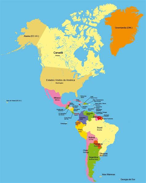 Juegos De Geografía Juego De Países Y Capitales De América En El Mapa