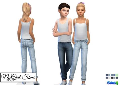 Cuffed Jeans For Kids At Nygirl Sims Sims 4 Updates