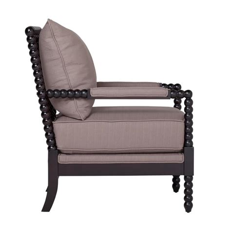Studio Home Upholstered Colonnade Spindle Wood Accent Arm Chair In