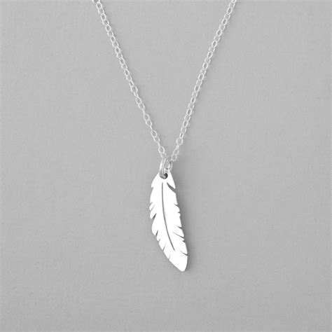 Feather Necklace Solid Sterling Silver Sincerely Silver