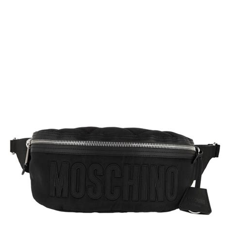 Moschino Belt Bag Nylon Logo Black Fantasy Print Gürteltasche