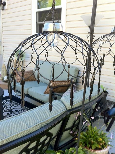 Our Garden Path Hanging Chandelier From Wire Baskets