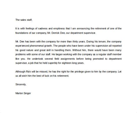 When you announce your company merger or acquisition, there are several things to consider. FREE 20+ Sample Useful Retirement Letter Templates in Microsoft MS Word | Apple Pages | Google ...