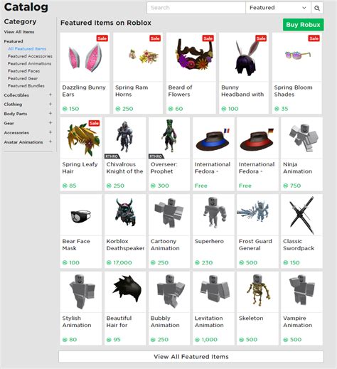 The Catalog Roblox Support