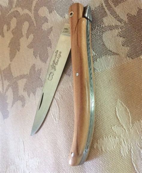 Laguiole French Stainless Steel Olive Wood Pocket Knife La Maisonnette