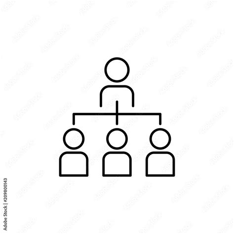 Organization Structure Line Icon Element Of Business Organisation Icon