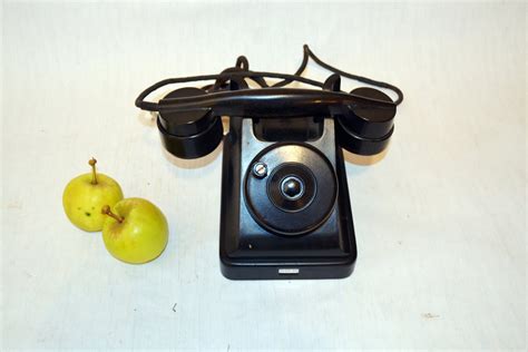 Vintage Rotary Telephone Black Bakelite Phone Soviet Vintage Etsy