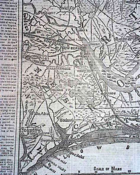 1862 Civil War Map New Bern Nc