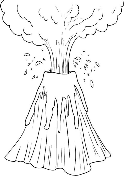 Volcano Printable Coloring Pages