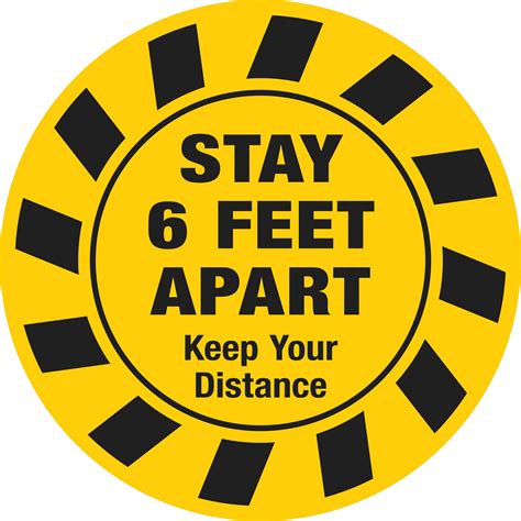 Please Keep A Safe 6 Foot Distance Social Distancing Floor Decal T 12 X