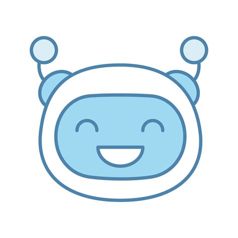 Laughing Robot Emoji Color Icon Happy Chatbot Smiley With Broad Smile