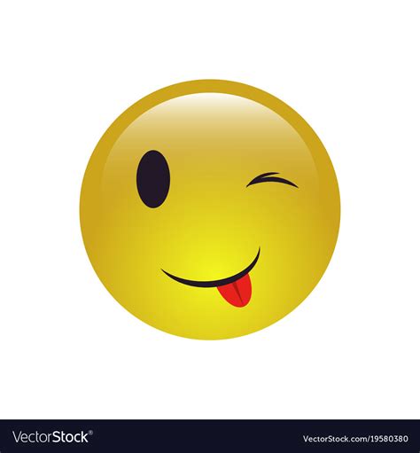 Winking Smiley Face Emoji Icon Royalty Free Vector Image