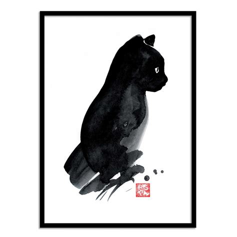 Art Poster Print Japanesee Petit Chat By Pechane Sumie