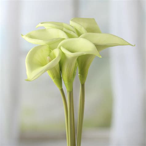 Green Artificial Calla Lily Stems Spring Flowers Floral Supplies
