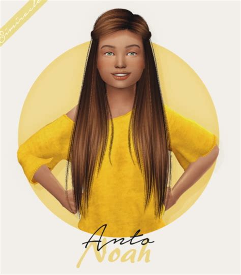 Simiracle Anto Noah Hair Retextured Kids Version Sims 4 Hairs