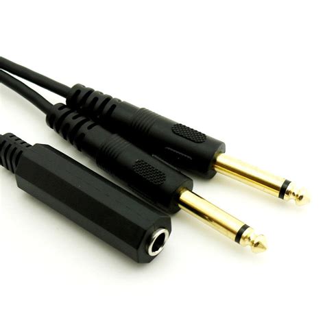 6 35mm 1 4 Inch Stereo Trs Female To 2 Dual 6 35mm Mono Ts Male Y Splitter Walmart Canada