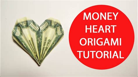 Money Heart Origami 1 Dollar Folded Tutorial Diy Craft No Glue Youtube