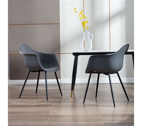 Notre collection comprend par exemple des chaises en plastique de style scandinave grises avec des pieds en bois, des chaises en plastique design. Lot De 2 Chaises Salle À Manger En Plastique Gris Design ...