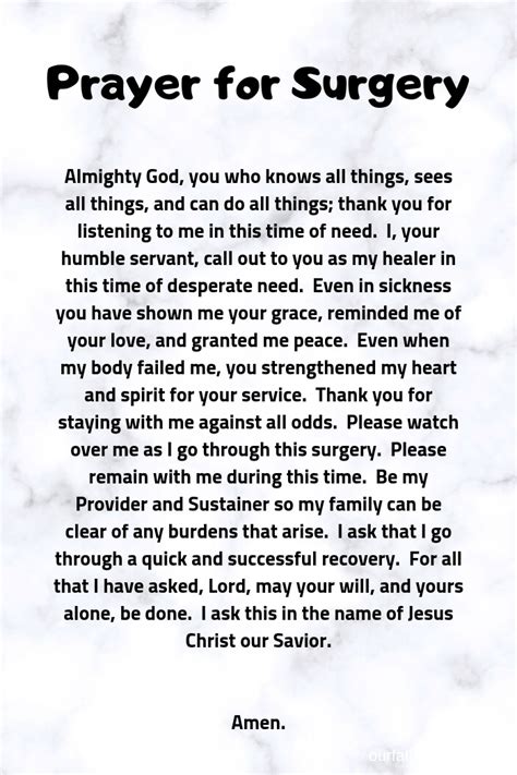 A Prayer For Surgery Surgery Prayer Prayers For Healing Prayer Quotes