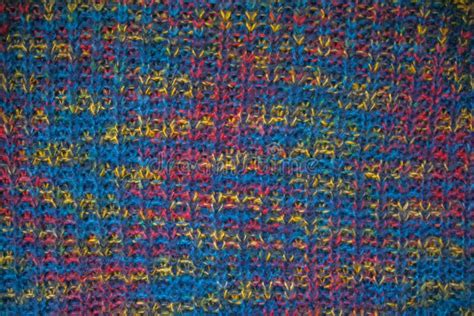 Knitted Fabric Texture Closeup View Of Multicolored Fabric Jersey