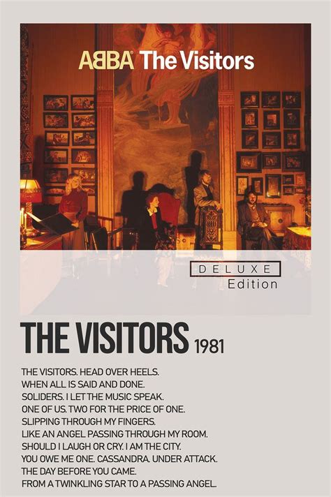 The Visitors Deluxe Edition By Abba Minimalist Album Polaroid Poster