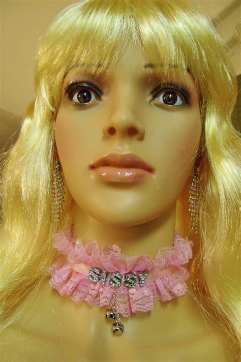 Any Words Personalized Choker Pink Lace Bells Sissy Collar Etsy