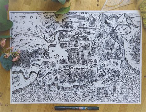 The Map Of Stardew Valley Drawn By Me On An A3 Scale It Was So Fun