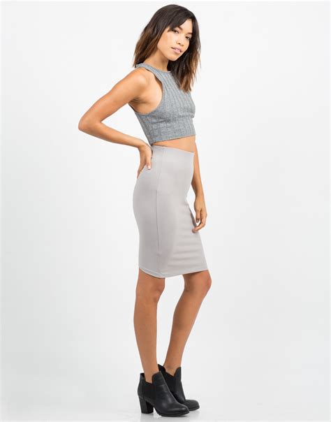 Stretchy Ribbed Crop Tank Blue Top Grey Crop Top 2020ave