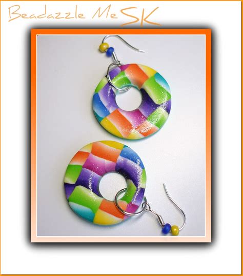 Beadazzle Me Polymer Jewelry Polymer Clay Handmade Watercolor Round